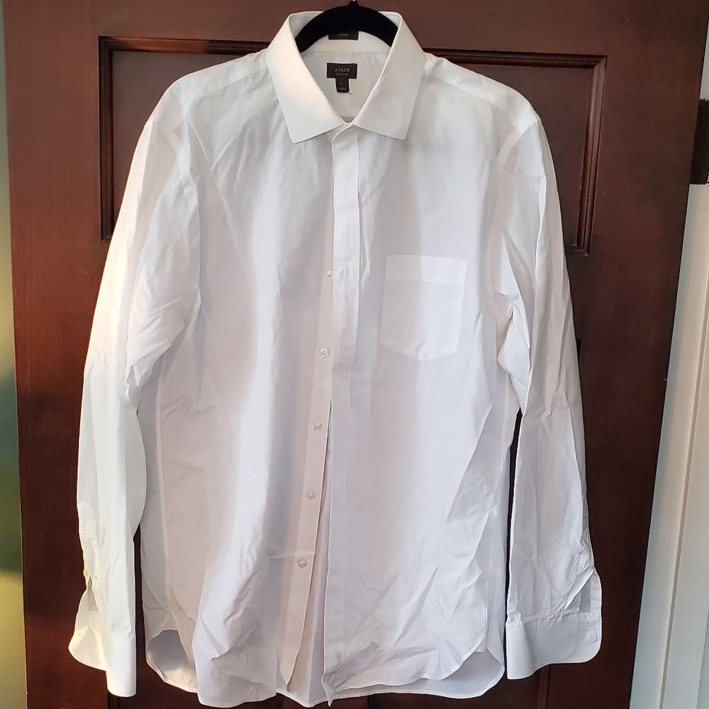 J. Crew Men's white dress shirt - crosby - size L